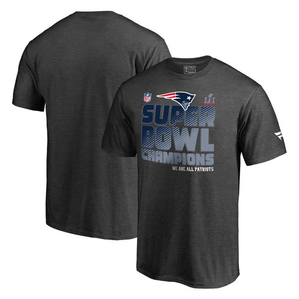 New England Patriots Pro Line by Fanatics Branded Super Bowl LI Champions Trophy Collection Locker Room T-Shirt - Charcoal